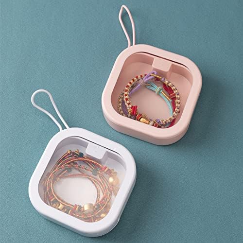 Portable Hair Tie Organizer Hanging Stackable Mini Travel Qtip Organizer Box Case with Clear Lid for Organizing Bandaid Bobby Pin Cotton Swabs Small Items, White - Image 7