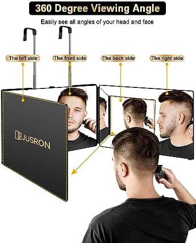 JUSRON 360 Viewing Angle Self Hair Cutting Mirror Shower Mirror - Image 2