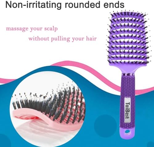 Boar Bristle Hair Brush Set – Wet/Dry Detangler for All Hair Types - Image 4