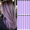 Purple Hair Extensions Clip in Color Hairpieces 14 PCS Light Purple by LADYAMZ