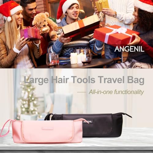 ANGENIL Hair Iron Tools Travel Bag with Heat Resistant Mat, for Curling Iron Wand, Flat Irons, Thermal Brush, Hair Dryer, 2 in 1 Portable Hot Tool Mat Hair Accessories Organizer for Women - Image 6