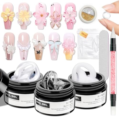 3d Sculpting Gel for Nail Art Non Stick Hand Hard Gel for Nails by SUPWEE