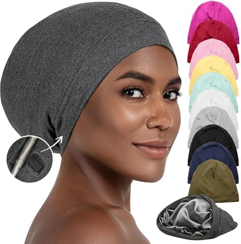 Silk Satin Hair Bonnet for Sleeping - Black Women & Men's Sleep Cap by Caplord