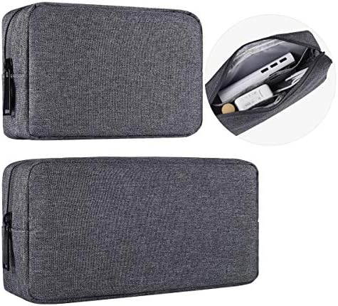 Universal Electronics Accessories Carrying Case, 2PCS Big + Small Portable Storage Pouch, Cosmetic Bag, Cable Organizer Compatible Hard Drive, Mouse, Power Bank, Adapter, Cellphone, Space Gray by imComor