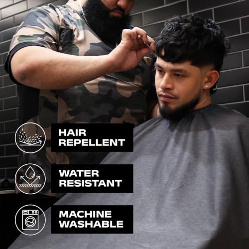 Barber Strong The Barber Cape Haircut Cover for Men, Hair Repelling and Static-Reducing Material, Water Resistant Fabric - Image 5