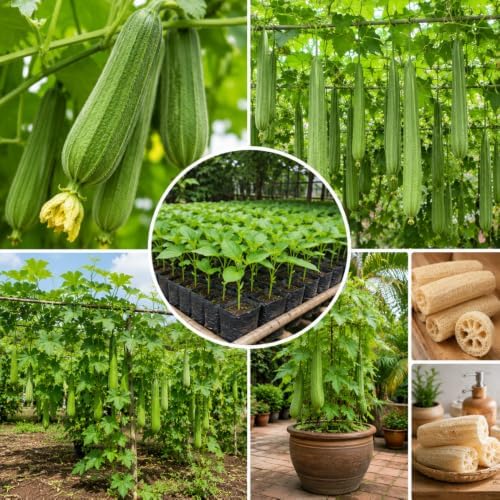 Luffa Gourd Plant, Loofah Live Plant, Vegetable Vine, 4-6 Inch Tall - Image 3