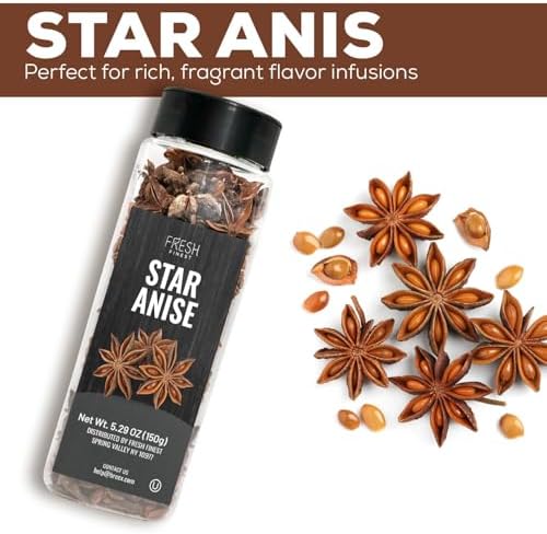 Fresh Finest Whole Star Anise 5.29oz - Premium Quality Star Anise Whole - All-Natural, Non-GMO, Gluten-Free, Kosher - Perfect for Baking, Cooking, and Tea - Image 4