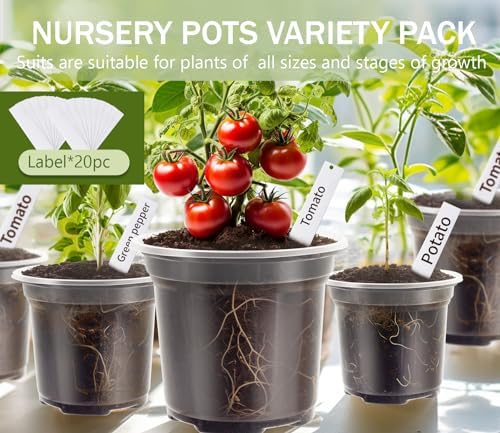 90 Pack Clear Nursery Plant Pots, 3.5/4/5 In with Drainage Holes, 20 Labels - Image 4