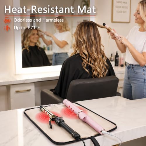Leudes Hair Tools Travel Bag Case Hot Heat Resistant Mat 2 in 1 Pouch - Image 4