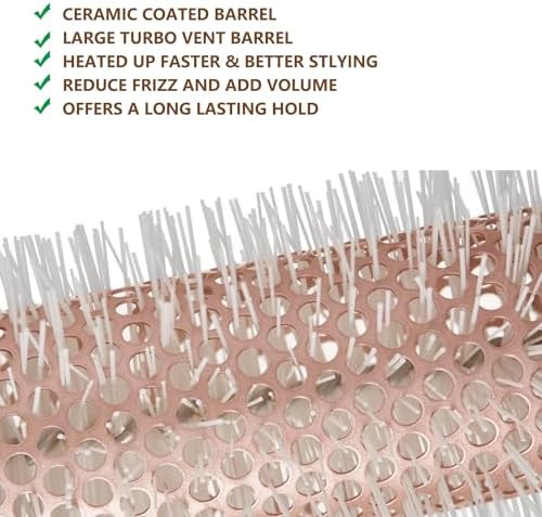 Ceramic Round Brush Set for Blowout&Boar Bristle Detangler Hair Brush - Image 4