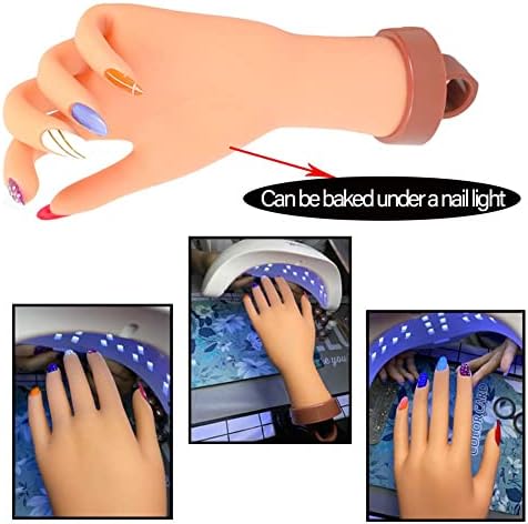 FU SHEN Practice Hand for Acrylic Nails,Mannequin Hands for Nails Practice,Nail Art Hand Nail Training Hand Nail Fake Hand Nail Hand Practice Acrylic Nail Hand 1Pcs Nude Hand - Image 5