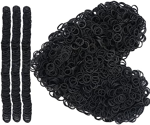 AIWOQI Rubber Bands Mini 2000pcs Rubber Band Black 0.5inch Small by AIWOQI