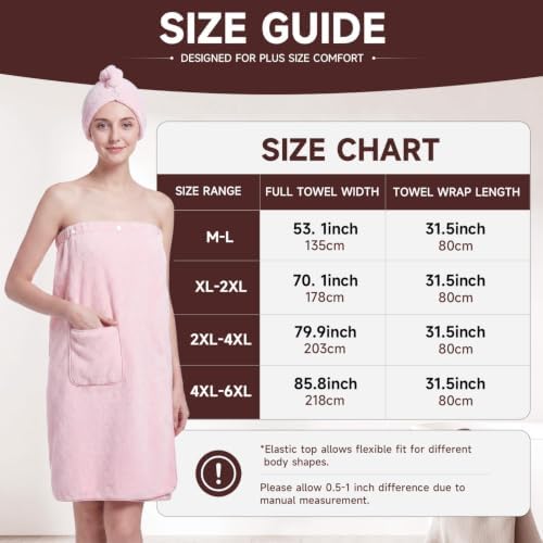 Oversized Bath Towel Wrap for Women with Plus Size Hair Dry Towel Set - Image 7