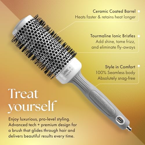 Olivia Garden Ceramic + Ion Round Thermal Hair Brush - Not Electrical - Professional Blowout Brush for Normal to Thick Hair - Image 3