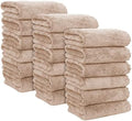 MOONQUEEN 18 Pack Premium Hand Towels - Quick Drying - Microfiber Coral Velvet Highly Absorbent Towels - Multipurpose Use as Hotel, Bathroom, Shower, Spa, Hand Towel 16 x 28 inches (Brown) by MOONQUEEN