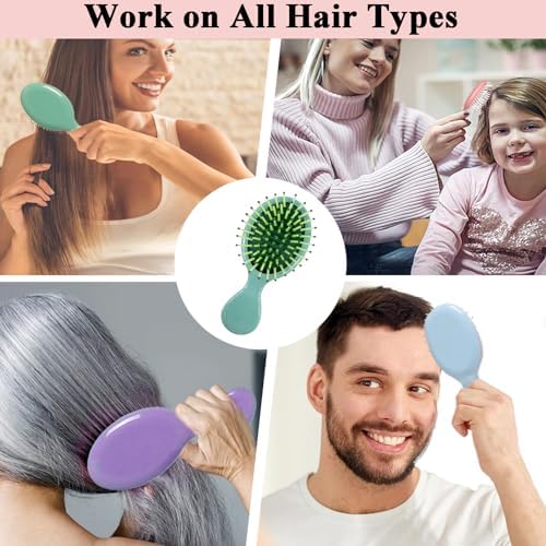 12 Pack Mini Hair Brush Bulk, Travel Hair Brush for All Hair Types - Image 5