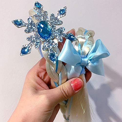 Golray Princess Dress Up Accessories Jewelry Play Toy Set for Girls with Headband Braid Wig, Crowns, Necklaces, Wands, Rings, Bracelets Gloves Princess Costume Accessories - Image 5