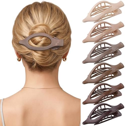 AWAYTR 6Pcs French Flat Hair Clips, Lay Flat Claw Clip for Women by AWAYTR