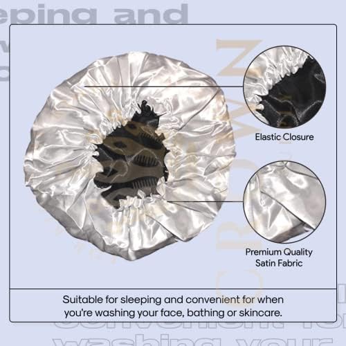 Large Bonnet - Silky Satin Bonnet with Elastic Soft Band (White Boondock Huey Bonnet) - Image 3