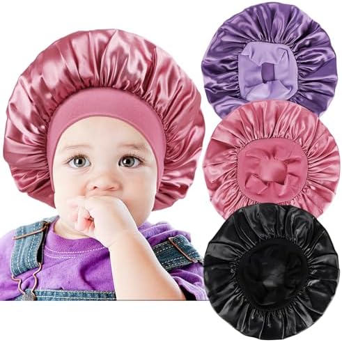 3 PCS Satin Baby Bonnets for Sleeping Toddler Bonnets for Girls and Boys by LBYLUS