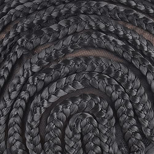 1PCS Breathable Braided Crochet Cornrows Wig Caps for Making Synethic Wigs Durable Stable Black Easier Sew in Braiding Wigs Cap Medium Size - Image 7