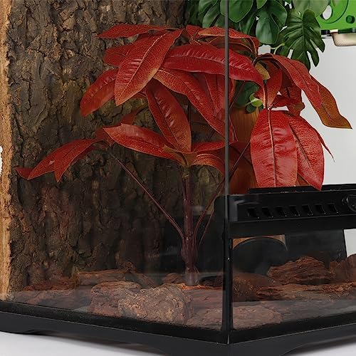 Fake Red Money Tree Reptile Terrarium Decor, for Snake Gecko Tank - Image 4