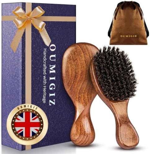 Small 100% Boar Bristle Hair Brush British Craftsmanship Handmade by Oumigiz