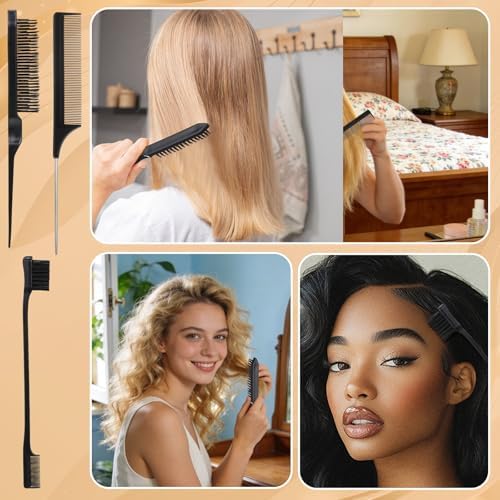 Boar Bristle Hair Brush, Slick Back Hair Brush, Hair Wax Stick and Spray Bottle for Women Men Sectioning Smoothing Parting Flyaways Hairs - Image 6