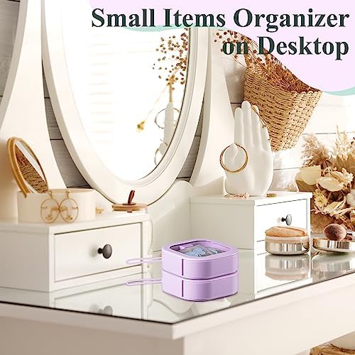 2 Pack Portable Hair Tie Organizer Travel, Small Hair Tie Container, Purple - Image 6