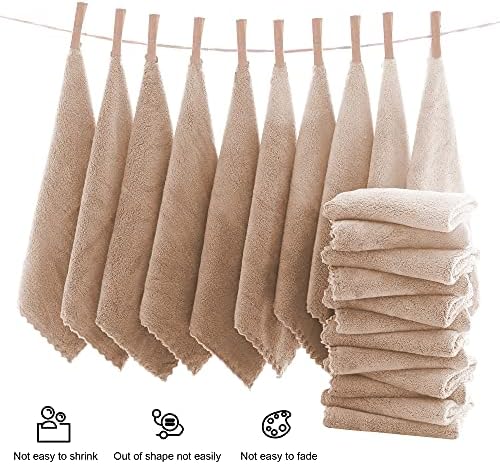 MOONQUEEN Ultra Soft Premium Washcloths Set - 12 x 12 inches - 72 Pack - Quick Drying - Highly Absorbent Coral Velvet Bathroom Wash Clothes (Brown) - Image 3