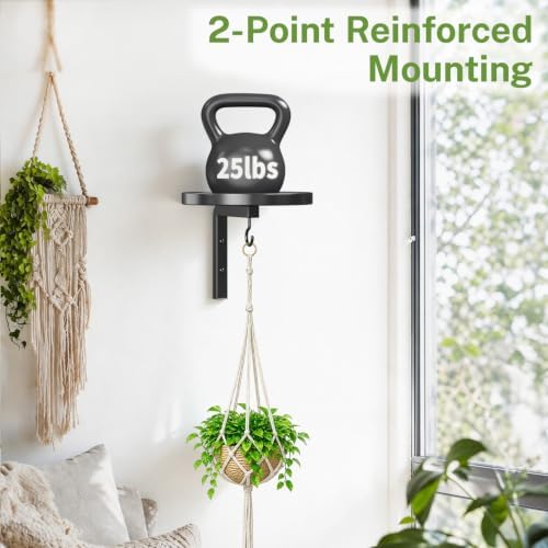 Wall Plant Holder with Macrame Hanger 2 Pack for Indoor, Black - Image 6