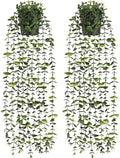 Waipfaru 2Pcs Fake Hanging Plants with Pot, Potted Faux Eucalyptus by Waipfaru