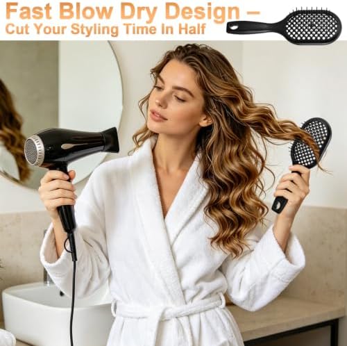 6 Pieces Detangling Styling Comb Set for Women and Men - For Straight, Curly Hair - Image 3