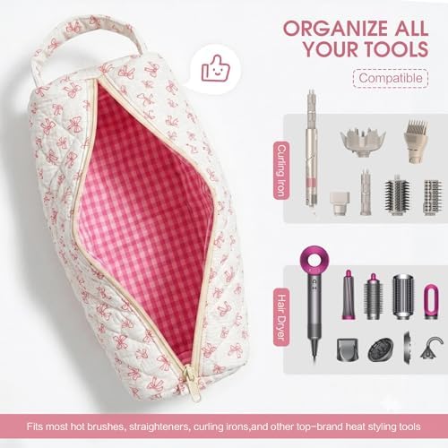 Hollow Bow Hair Tools Bag Compatible with Dyson Airwrap Shark FlexStyle - Image 4