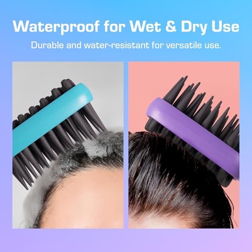Red by Kiss Scalp Master 2-in-1 Silicone Scrubber & Shampoo Brush, Soft Long Bristles for Exfoliating Scalp, Boosting Circulation & Removing Build-Up (Teal) - Image 4