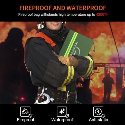 JUNDUN Fireproof Document Bags,14.2”x 10.0”Waterproof Fireproof - Image 2