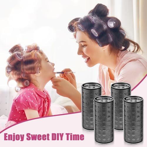 WILLBOND 8 Pcs Long Hair Rollers for Bangs Aluminum Core Curlers Thermal 4.7 x 2 Inch Black Self Grip Roller for Long and Medium Jumbo Hair Women Hairstyle - Image 5