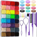 Cotton Toddler Hair Ties 32 Colors, 320 Pcs Baby Hair Ties with 15 Hair Styling Tools Organizer Box, Soft Seamless Elastic Hair Bands Hair Accessories for Girls Kids by auroray