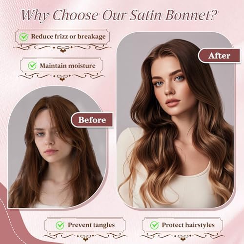 VarCozy Adjustable Double Layer Satin Bonnet for Sleeping to Reduce Frizz - Image 4