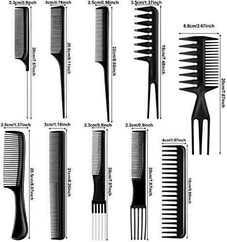 Boao 12 Pcs Hair Brush Comb Set, Paddle Detangling Brush, Black - Image 3