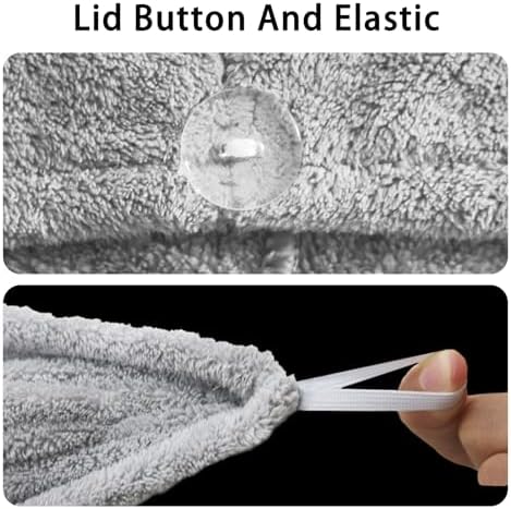 2 Pack Microfiber Hair Towel Wrap for Women Lightgrey+Lightgrey - Image 5