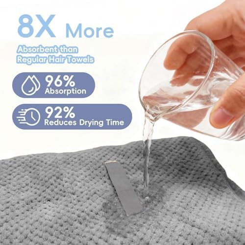 Large Microfiber Hair Towel for Women, Super Soft Absorbent Quick - Image 4