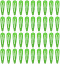 40 Counts Green Color Metal Snap Hair Clips 2 Inch Barrettes for Women Accessories by PIDOUDOU