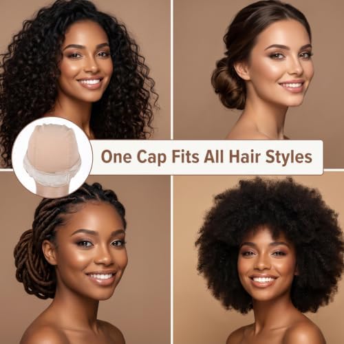 Amaxiu Wig Grip Cap with U-Shape Design, Adjustable Wig Cap for Women Beige - Image 7