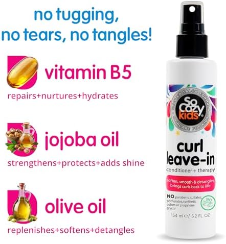 SO COZY Kids Curl Leave In Conditioner + Therapy Spray, 5.2 Fl Oz (Pack of 12) - Image 3