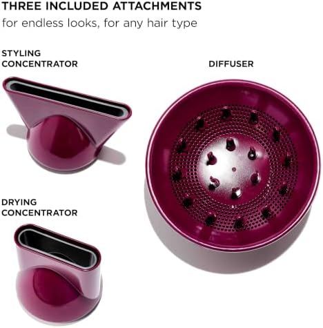 T3 LuxeDry Ionic Hair Dryer Set, Blow Dryer with Diffuser for Curly, Wavy & All Hair Types, Drying & Styling Concentrators, 3 Heat & 2 Speed Settings, Cool Shot, Frizz-Free Shine - Image 3