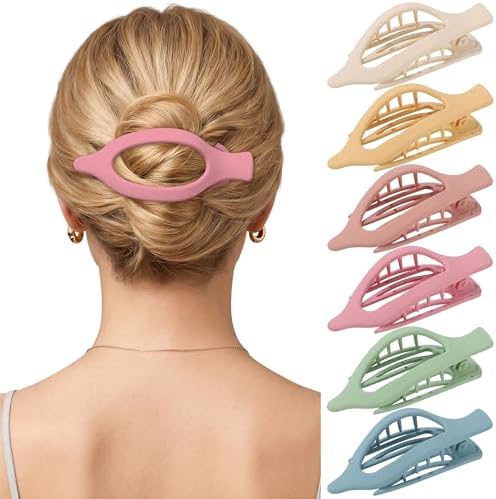 AWAYTR 6Pcs French Flat Hair Clips, Lay Flat Claw Clip for Women by AWAYTR