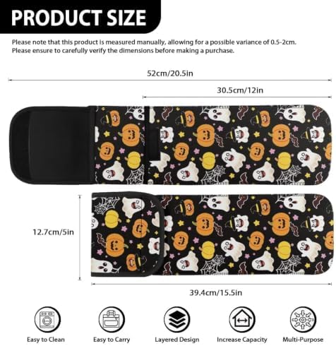 Flashideas Halloween Pumpkin Ghost Flat Iron Case Heat Resistant Neoprene Curling Iron Cover Bag with Pocket Curling Iron Organizers and Storage for Flat Iron, Straightener, Curling Wand/Curling Iron - Image 6