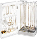 Lolalet Earring Holder Organizer, Acrylic Jewelry Organizer Rotating Clear Earrings Display Box, Dust-proof Jewelry Storage Case with Velvet Tray -Earringmirror by Lolalet