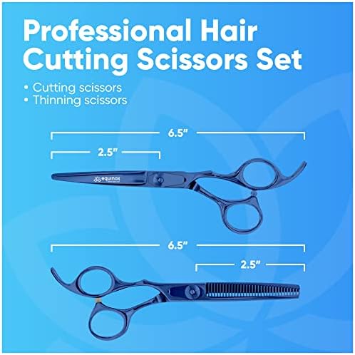 Equinox Professional Hair Scissors Set - Barber & Thinning Shears for Cutting & Grooming, Premium Japanese Stainless Steel Scissors - Image 2